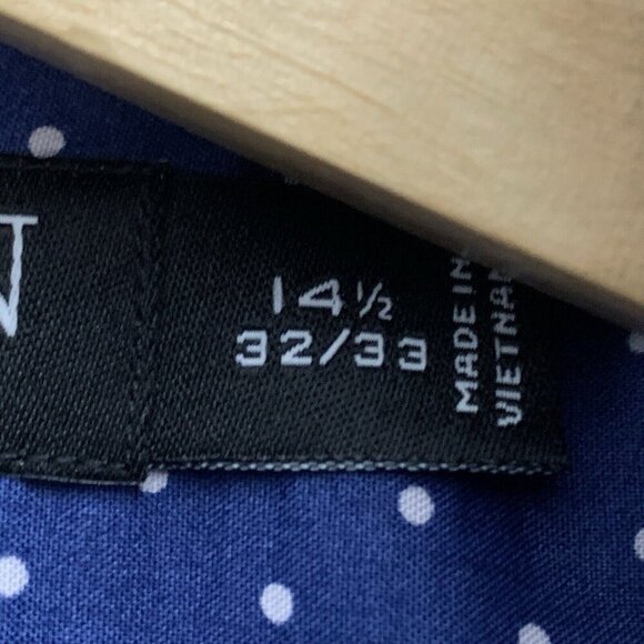 Ralph Lauren Shirt Mens 14.5 Black Label Button Down Blue Polka Dot Office Work - Picture 7 of 10